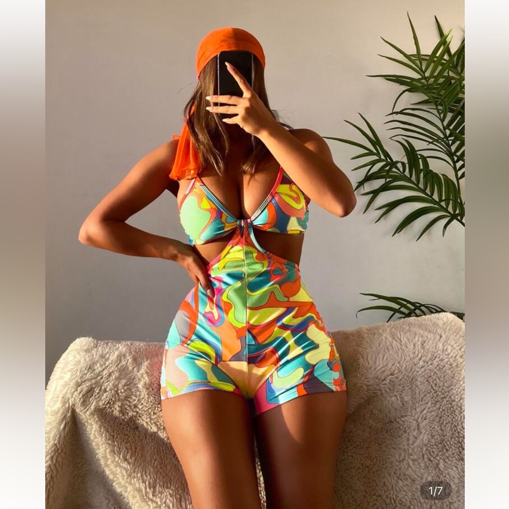 Vibrant Multicolor One Piece bathing suit